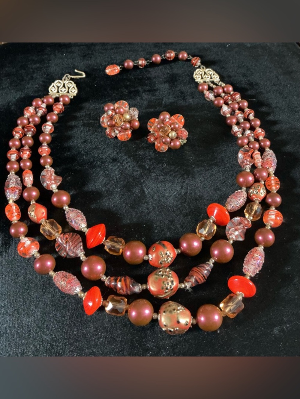 Japanese VTG Bohemian necklace and earring set - Picture 5 of 5